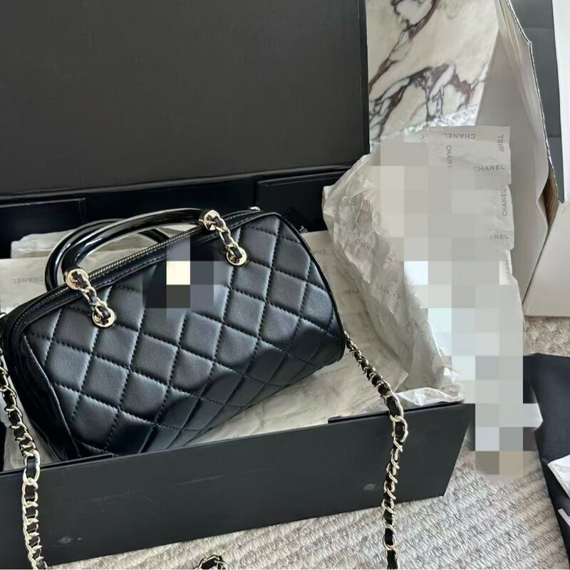 25C Original Leather Luxury Bag Quilted Shoulder Crossbody Bag Boston Bowling Bag Pillow Bag