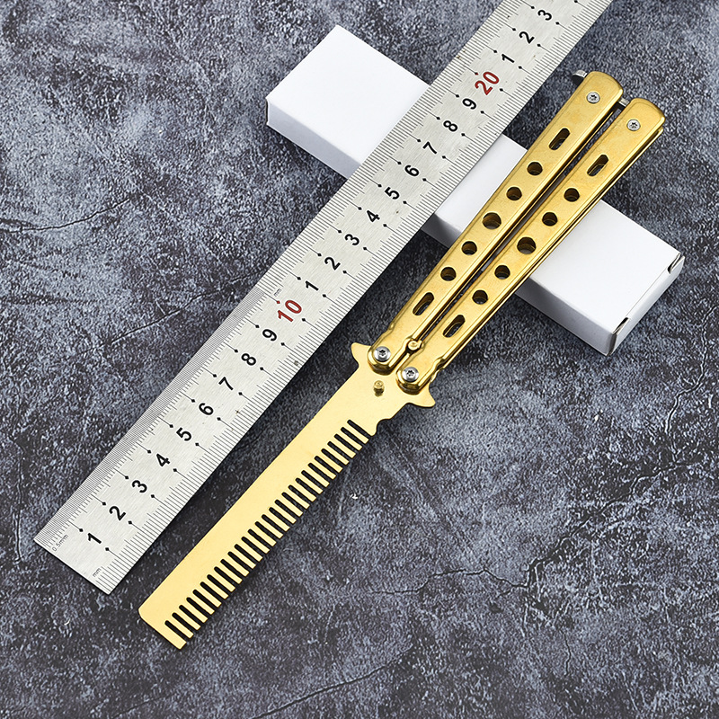 Factory unsharpened butterfly comb whetstone butterfly practice knife CS:GO training knife game knife folding knife