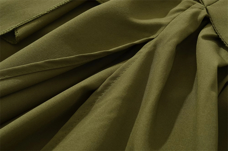 European American Style Scarf-strap Dress For Women, With A Stylish Sexy High Slit, Waist-cinching, Pleated, And Long_ecoleips.com