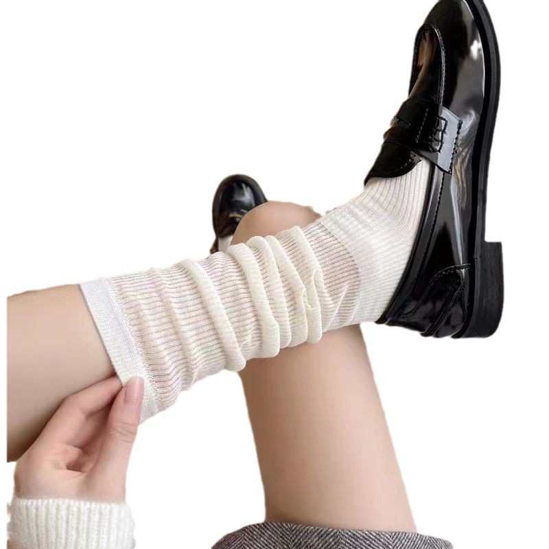 Summer thin comfortable breathable solid color knee socks for…