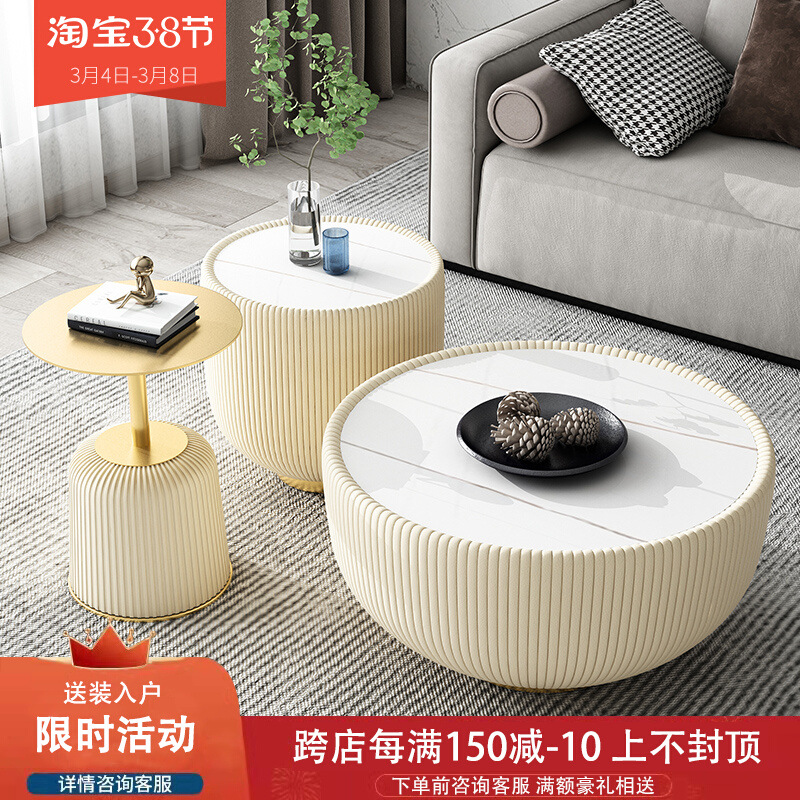 现代轻奢沙发圆角几港式样板房不锈钢小茶几桌后现代边几茶几