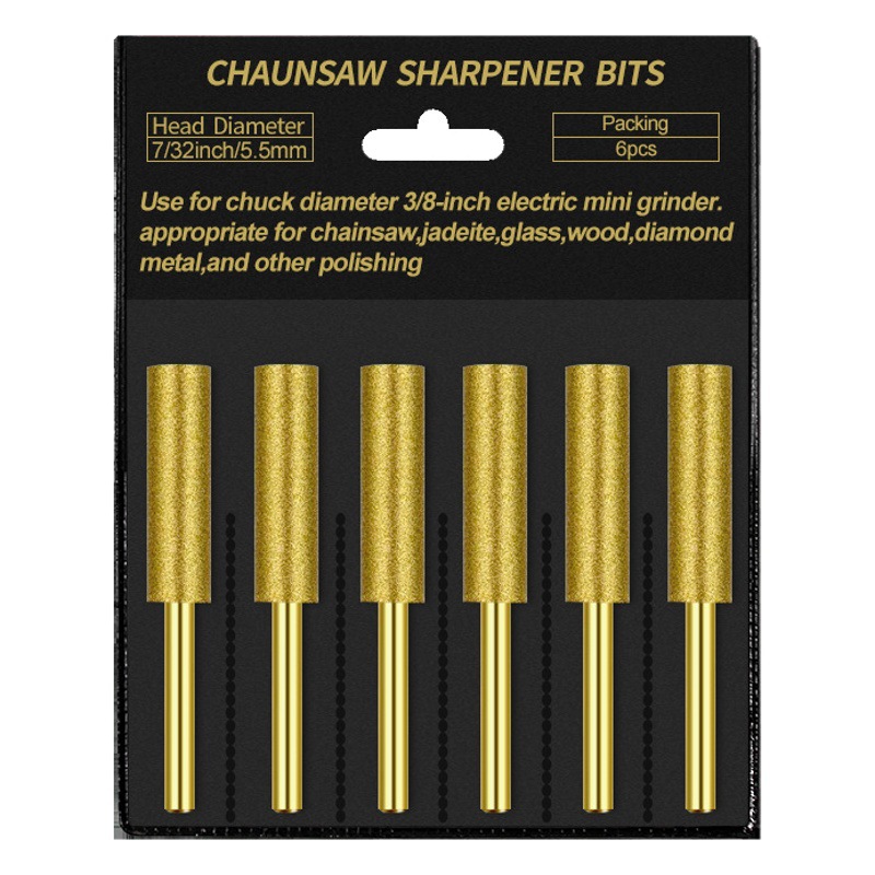 Cadena de sierra eléctrica cabeza de molienda archivo eléctrico Cadena de sierra rectificadora diamante cilíndrico cabeza dentada conjunto transfronterizo