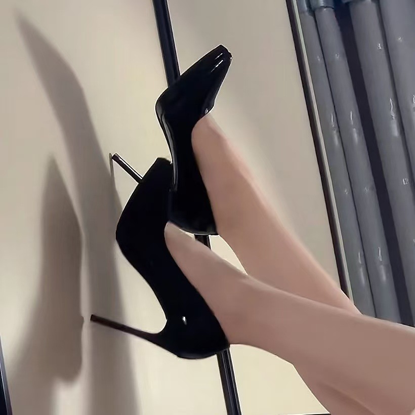 Black shoes [leather 11cm]