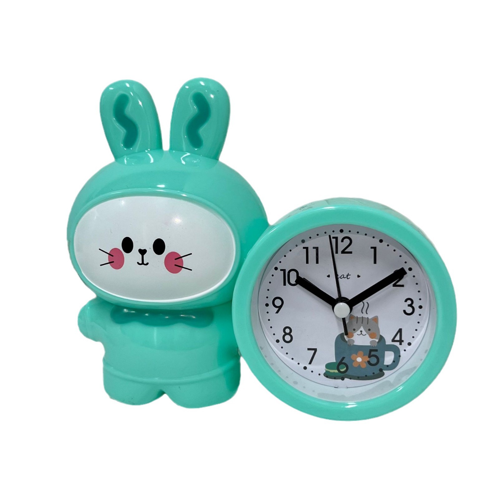 (2개) 국경 간 귀여운 창조적 인 모델링 학생 작은 알람 시계 어린이 침실 침대 옆 데스크탑 시계 소년과 소녀는 인공물을 얻습니다.
