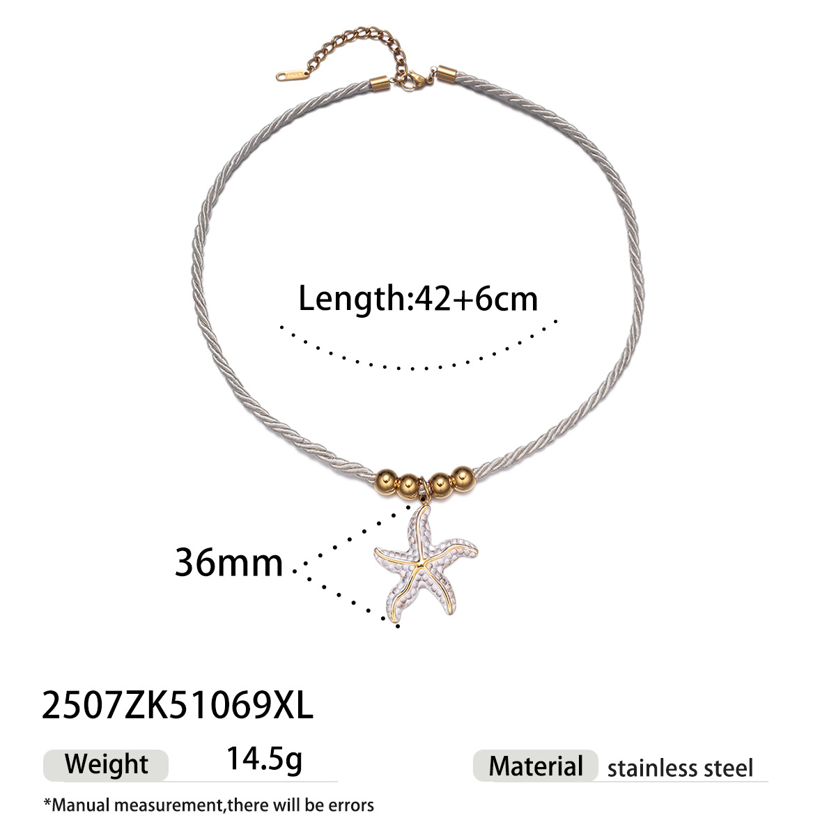 Tena collar de acero inoxidable europeo y americano de lujo ligero nicho blanco tejido de cuerda gruesa flor sol collar de concha joyería mujer image 12