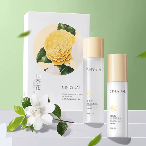 Beauty salon Camellia refreshing soft moisturizing water moisturizing lotion hydrating suit skin care products box factory wholesale