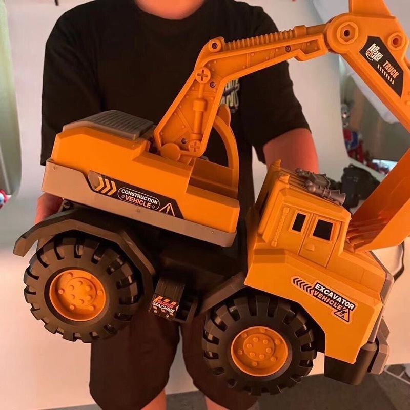 Extra Large Excavator Inertia Engineering Vehicle Mixer Truck Toy Boy Children Digging Sand Playing Sand Crane Beach Car Playing
