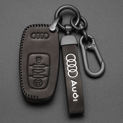 q3 q7 q5 a4 a7 a8 | Static Rod/Key Bag - audi-e-insert-key-brown-top-grade-cowhide