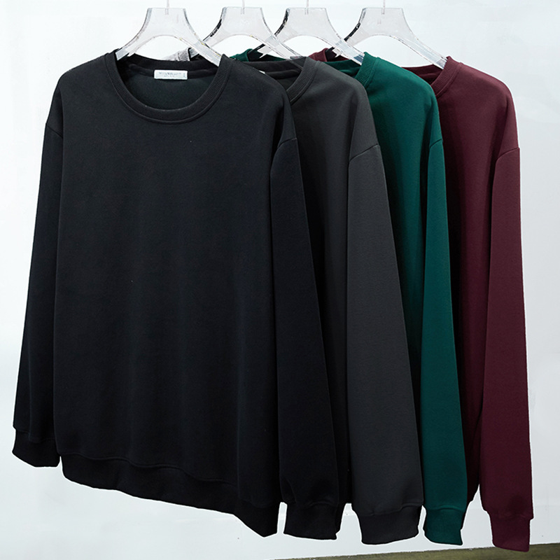 가을 심플 플러스 사이즈 남자의 기본 남자 스웨터 단색 캐주얼 탑 느슨한 4 색 스웨터 DT053