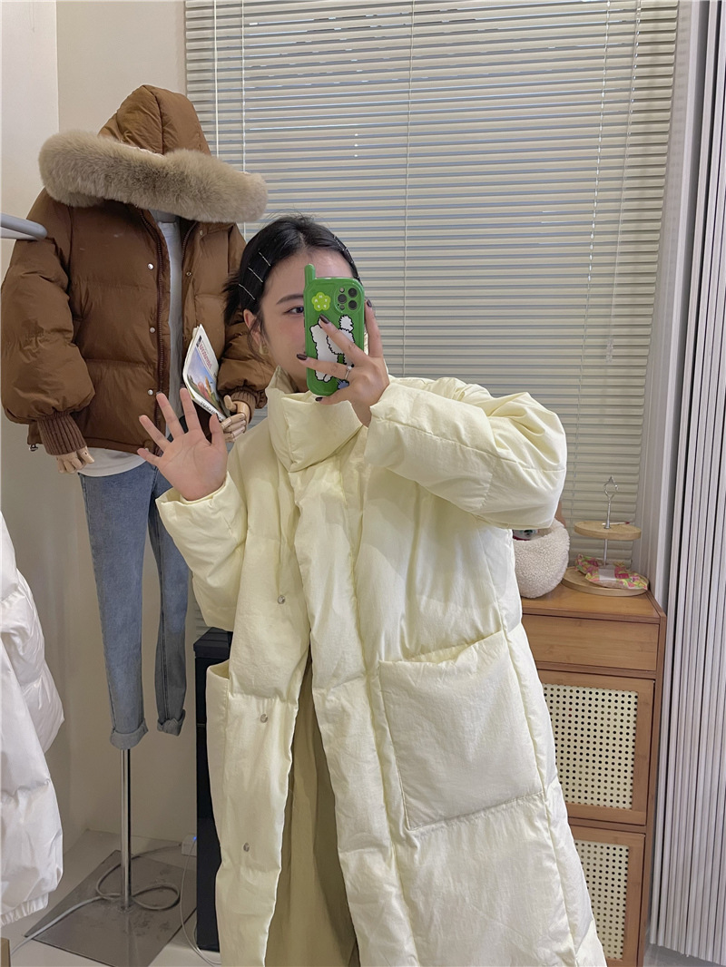 Damen Lang Steppmantel Oversize Winterjacke Mit Wattierung_voghion.com