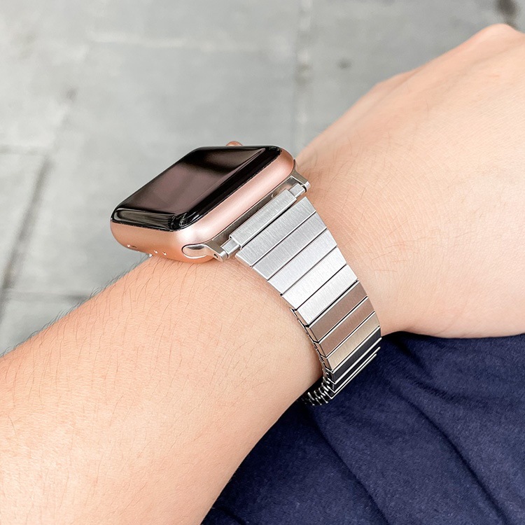 Suitable for Apple S10 strap, iWatch9se8 stainless steel small waist, metal elastic single-loop bracelet, 42mm, female undefined