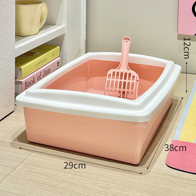 卸売猫トイレ半密閉型猫トイレ無料猫砂スコップシンプルな猫トイレ猫ケージ小型オープン猫トイレ|undefined