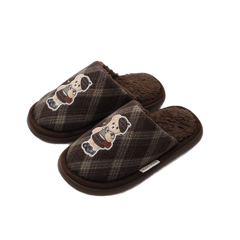 Zapatillas de algodón para mujer 2026 nuevo otoño e invierno hogar interior antideslizante fondo suave cálido más zapatillas de algodón de terciopelo para hombres y mujeres