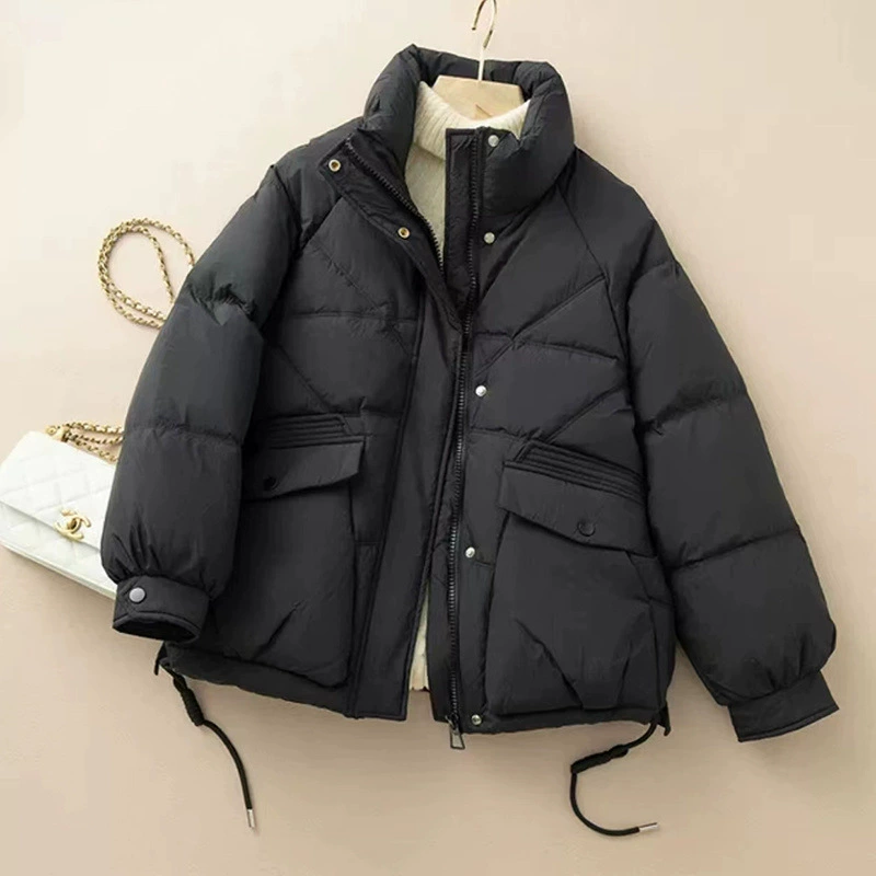Короткая теплая куртка с пуховой набивкой, oversize