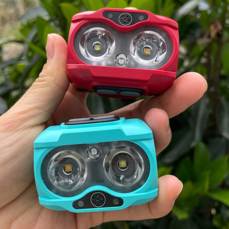音声音声制御可能なヘッドライト付き白色光黄色光源ミニ充電夜釣り手を振ってリチウムを交換することができる|undefined