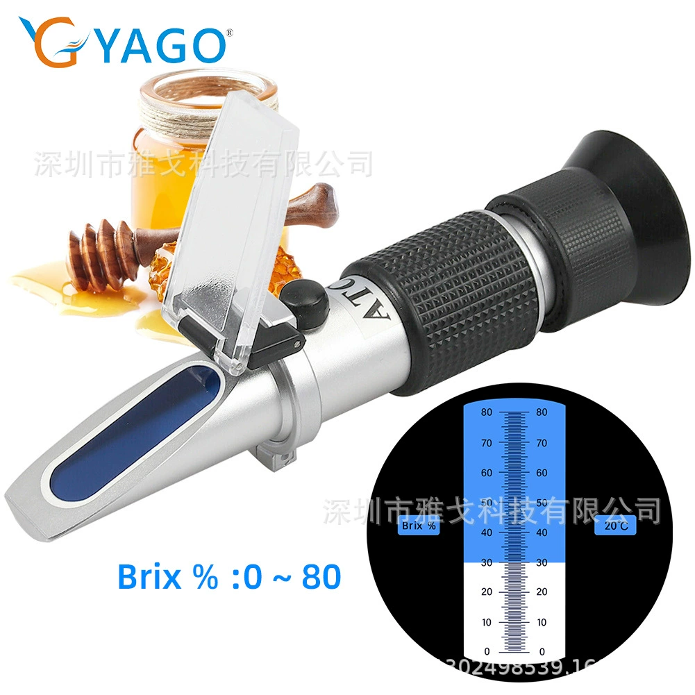 Рефрактометр для измерения содержания сахара 0-80%, для трансграничной торговли, для измерения концентрации в режущих жидкостях, соках, сиропах