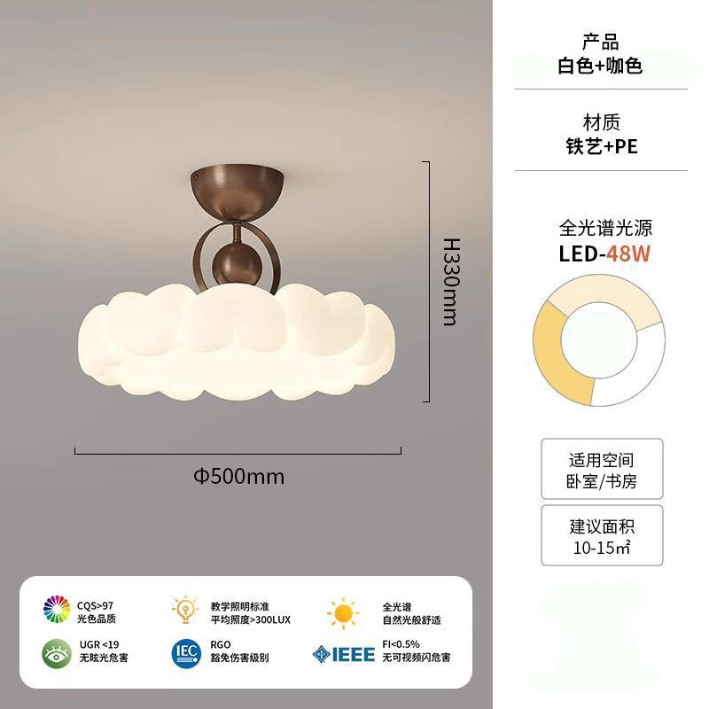 2025 nueva lámpara de techo de dormitorio estilo crema medieval dormitorio principal princesa habitación pluma protección ocular sala de estudio candelabro de restaurante
