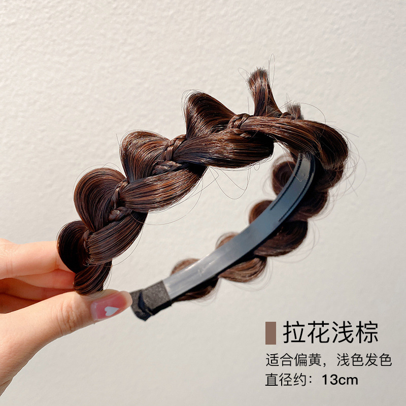 Twist trenza peluca diadema femenina alta Cráneo superior cara lavado integrado hueso de pescado trenza diadema pelo presionando tocado trenza horquilla pelo paquete