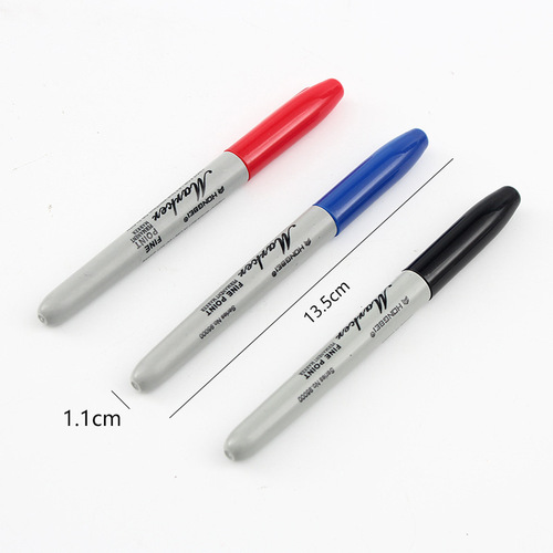 12 paper box markers oil-based single-head pen small-head logistics marker black quick-drying refillable ink