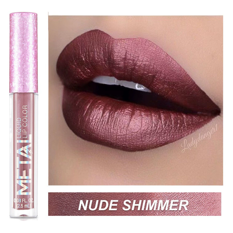 ENGBO Металлический блеск для губ Водонепроницаемая помада Косметика для губ Макияж для губ глазурь Ночной клуб не выцветает блеск для губ