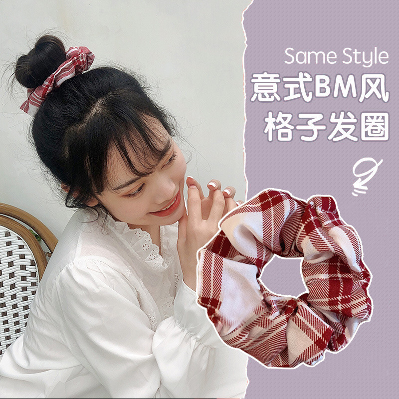 INS cerdo blanco intestino grueso anillo de pelo Super Niña de hadas Corea del Sur Internet celebridad mismo estilo BM intestino grueso anillo de pelo simple cuerda de pelo accesorios para el cabello