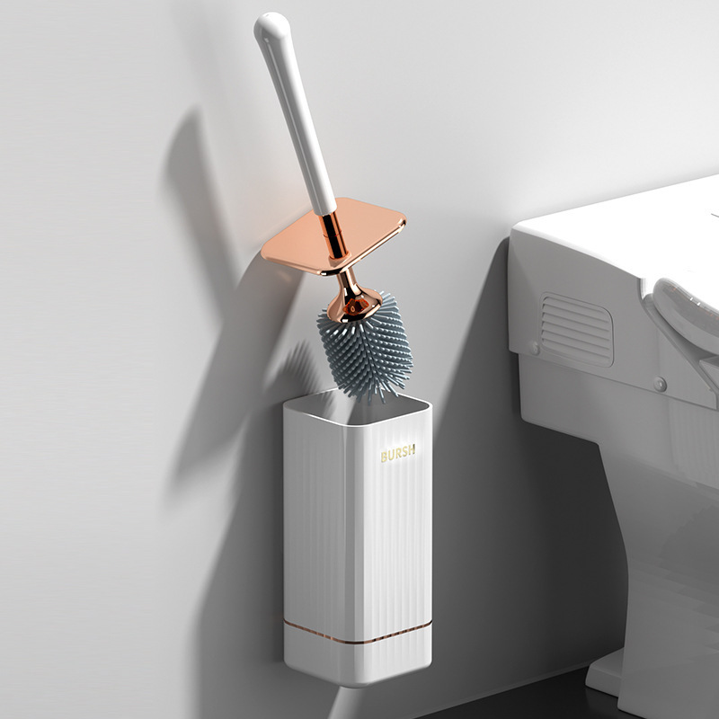 No Dead Angle Domestic Toilet Silicone Brush Storage Rack Set