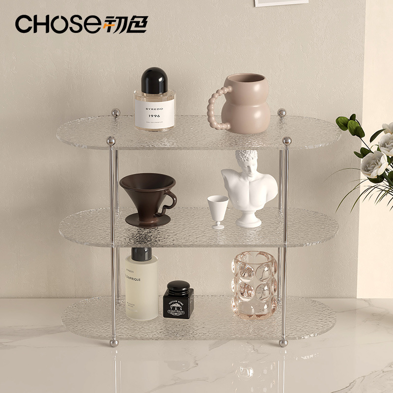 Estante de acrílico de estilo nórdico original, sala de estar para el hogar, decoración de varios pisos, estante de almacenamiento de escritorio decorativo, nuevo