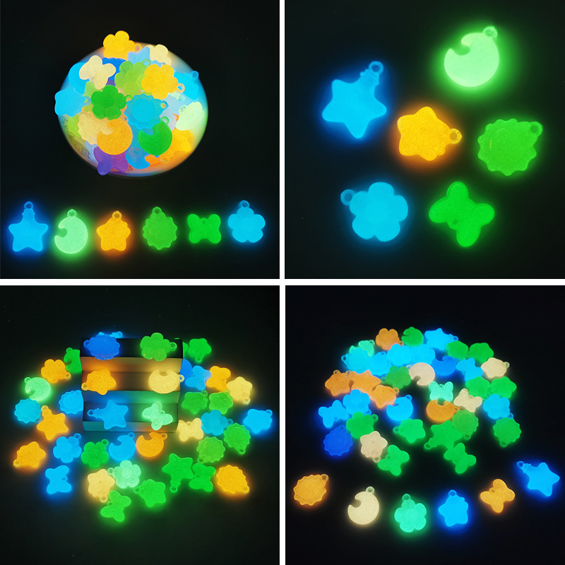 Children's Creative Simulation Sunflower Pendant Luminous Butterfly Star Fluorescent Moon Pendant Luminous Beaded Pendant