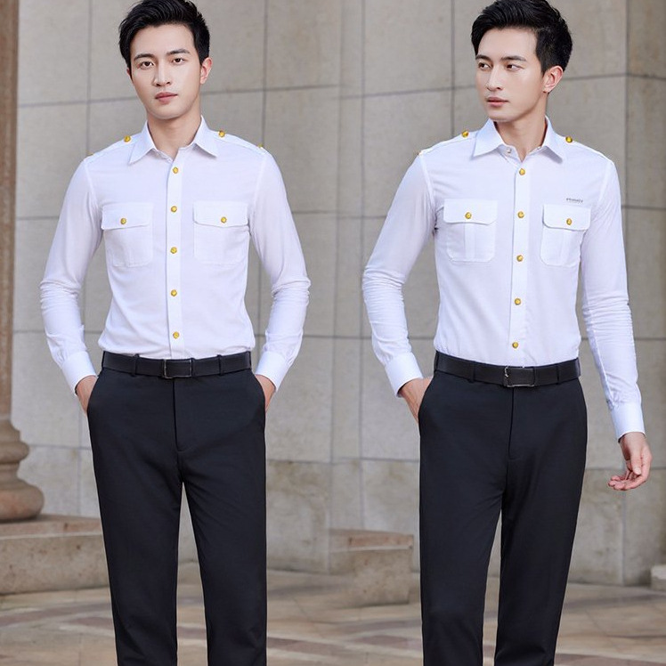 파란색 셔츠 여성용 긴 소매 철도 버튼
