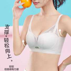 芬Z2309#细腻网纱蕾丝按摩杯文胸中薄B杯聚拢侧收调整尾货内衣批