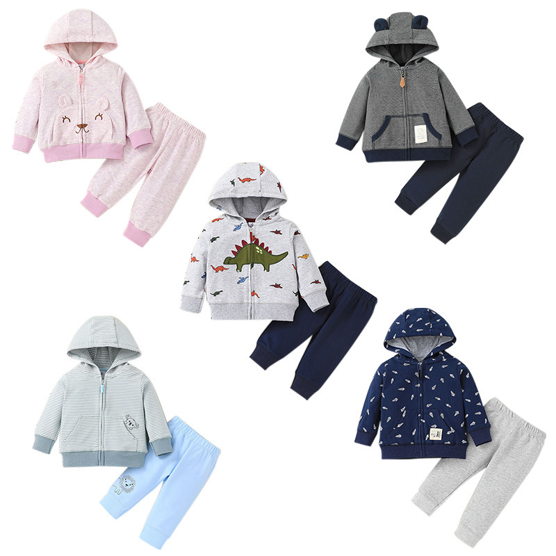 2021 autumn and winter baby hooded zippe...