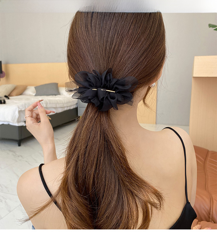 Fermaglio capelli fiore in chiffon elegante accessorio donna_voghion.com