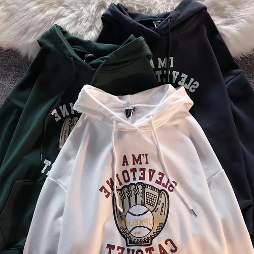 Women's Winter Thick Fleece Hooded Sweatshirt, Loose Casual Han Style Hooded Sweatshirt for Couples