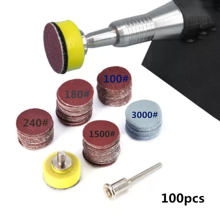 25mm 1英寸砂盘砂盘100-3000砂纸1英寸磨料抛光垫用于Dremel工具