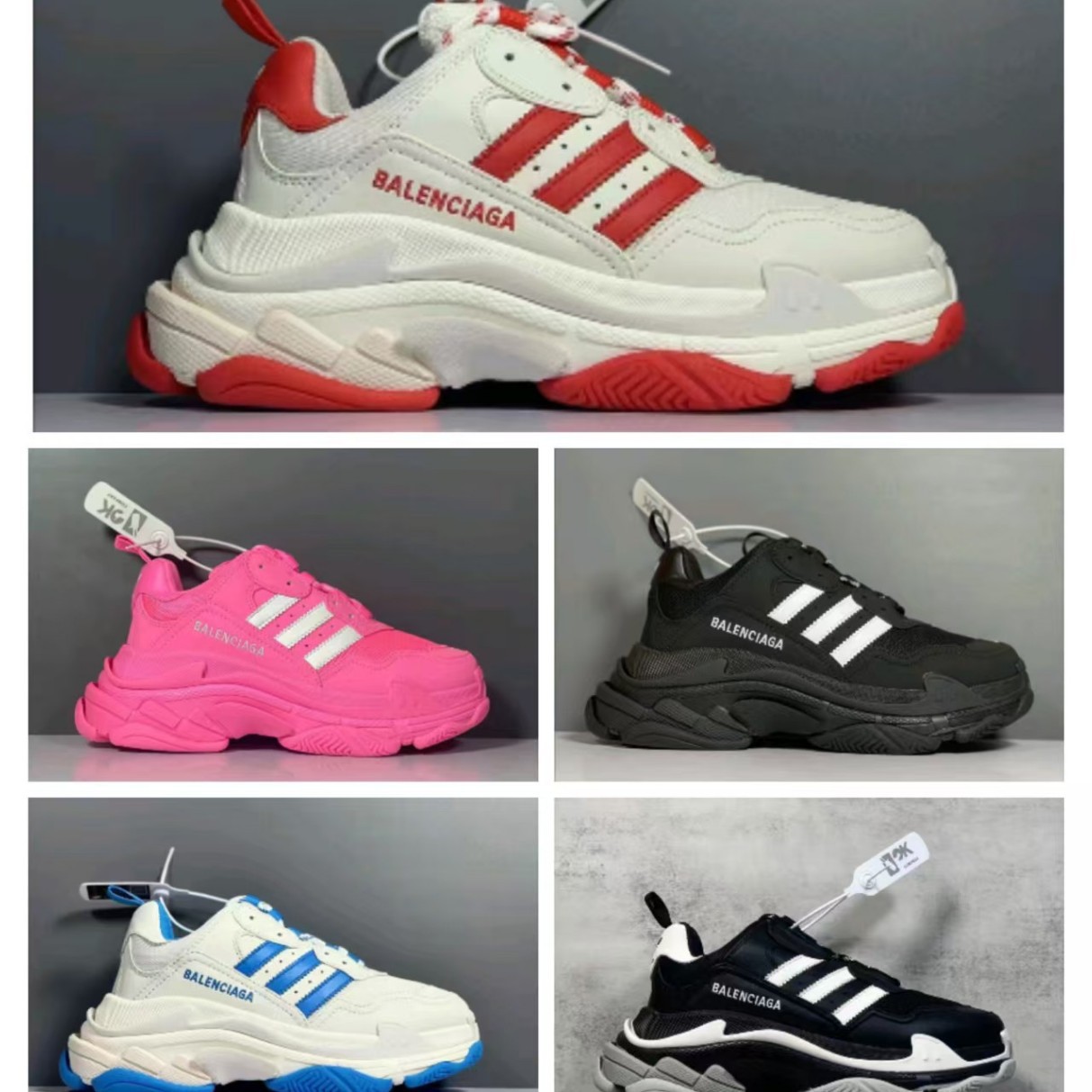 Paris-style dad shoes, co-branded three-stripe casual shoes, trendy and versatile for both men and women, retro sports casual shoes