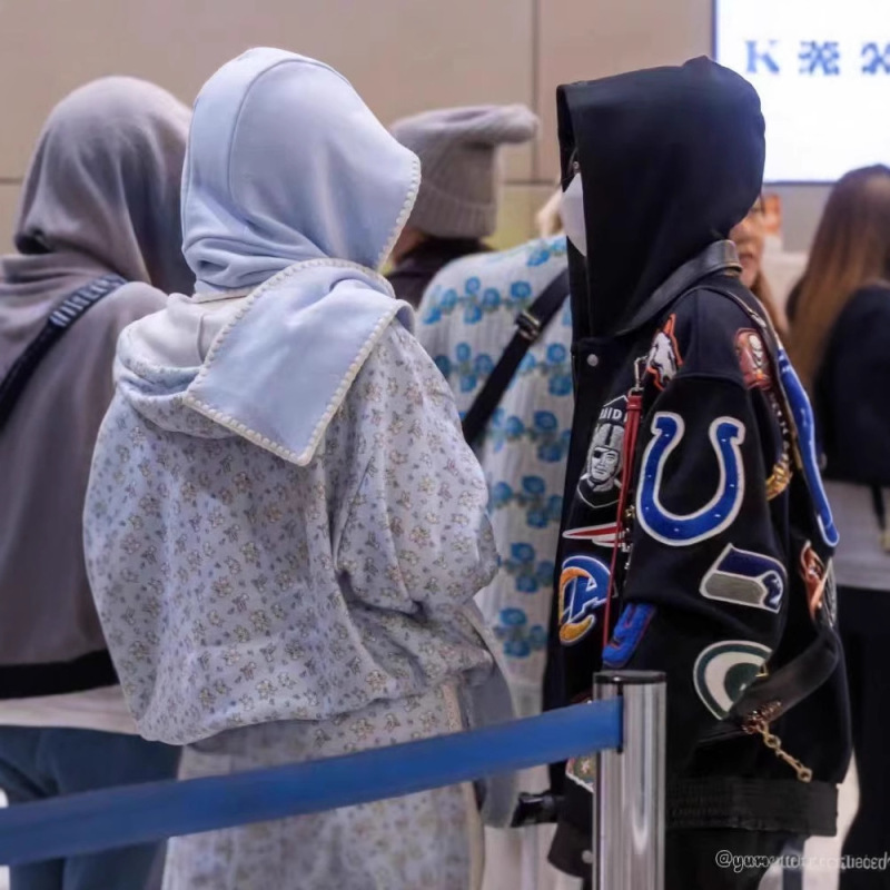 韩国小众 林娜琏同款  满印兔子印花连帽拉链外套休闲长裤宽松|undefined