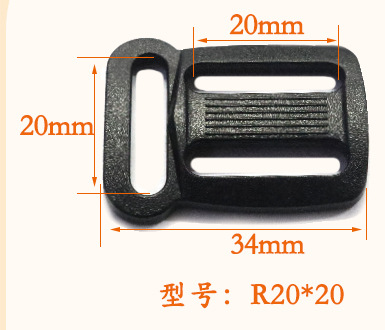 Fábrica al por mayor hebilla de estilo japonés mochila hebilla de ajuste de correa de plástico tres hebillas multidireccionales con botones de orejas accesorios de bolsas