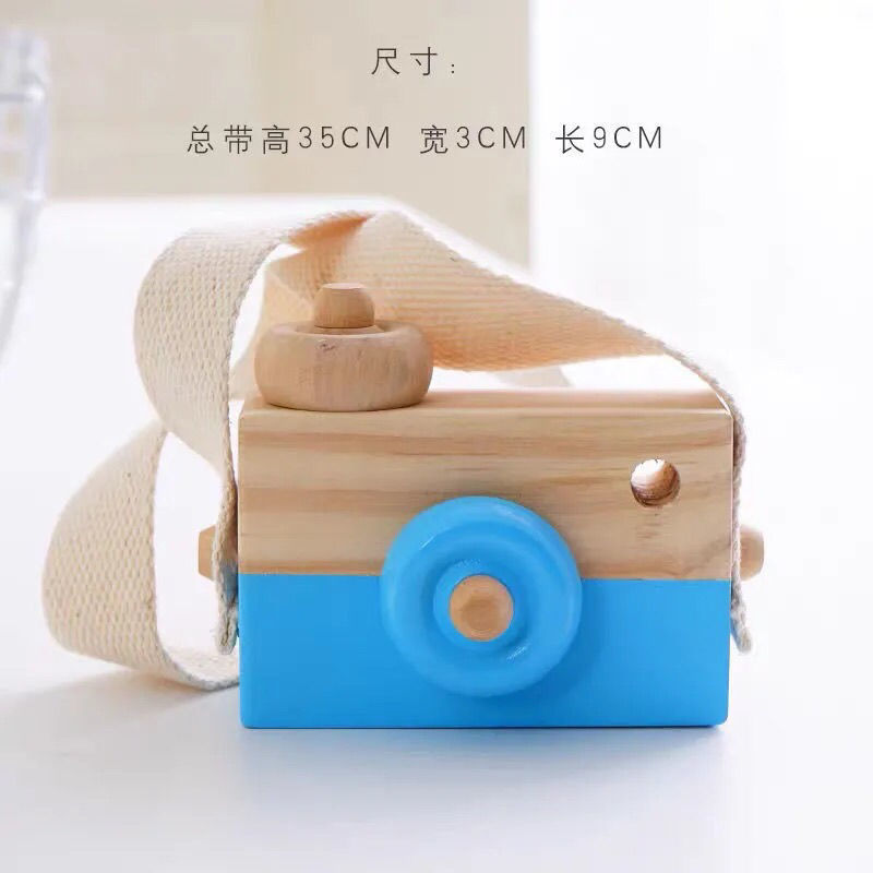 Blue wooden camera