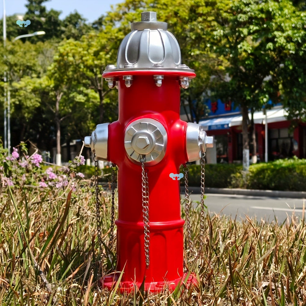 Dog Pee Mark Special Post. Red Fire Hydrant Statue. Train