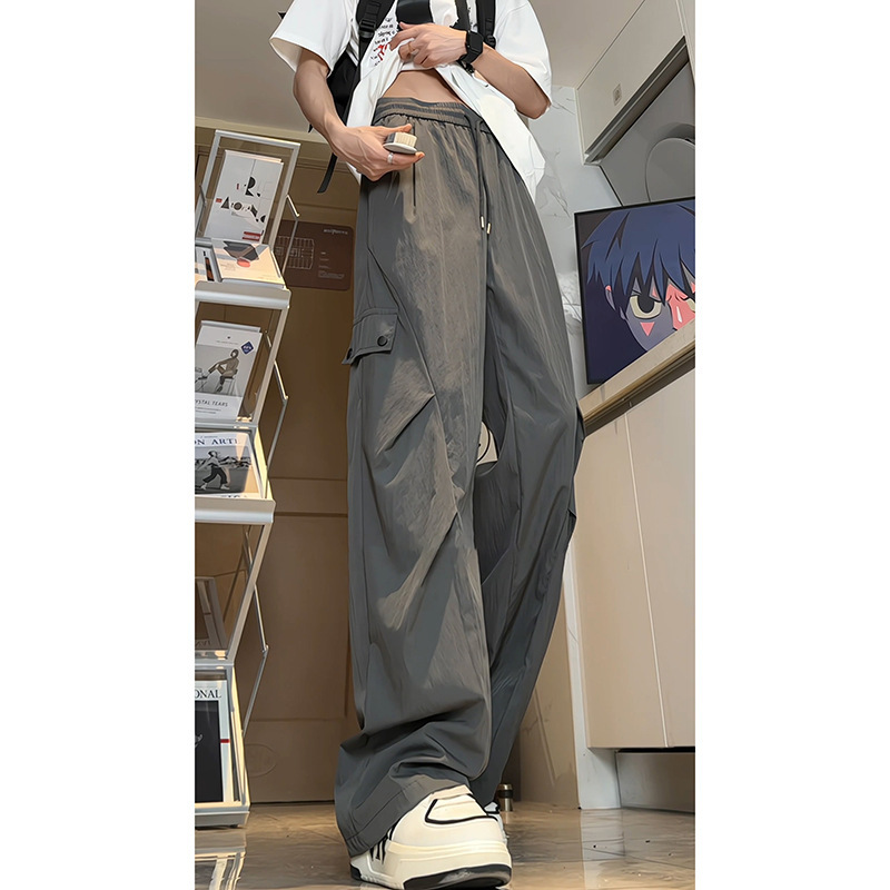 Dark Gray 2026 American-Style Work Pants for Men, Summer Thin Sports Quick-Dry Pants, Wrinkle-Resistant Hiking Paratrooper Tactical Pants, Trendy