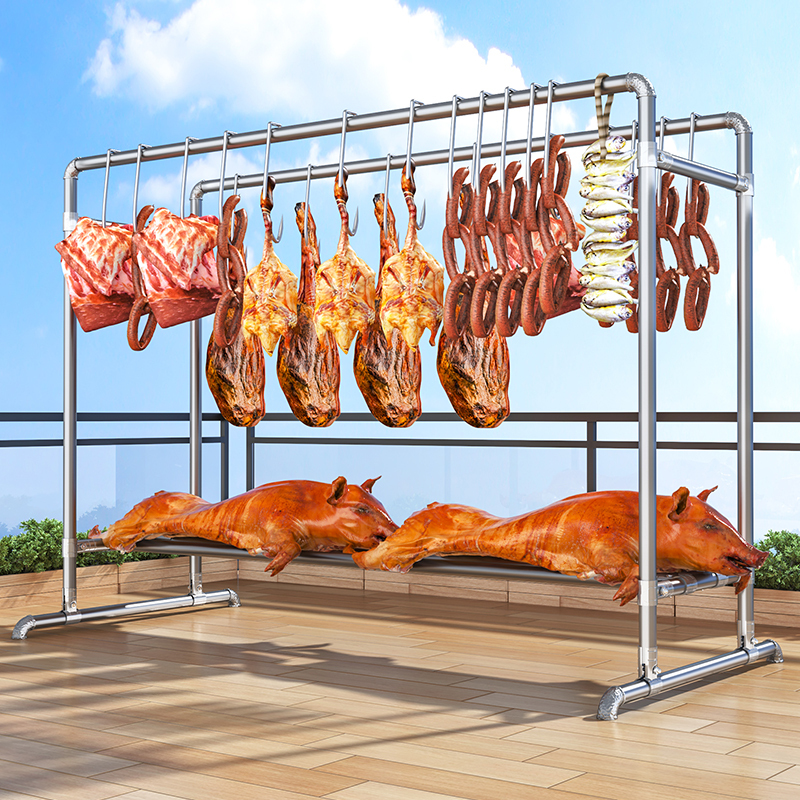 Special Rack for Hanging Meat, Floor-Standing Household Yard for Drying Bacon, Roast Duck, Sausage, Ham, Beef, Sheep and Smoked Meat, Outdoor Meat Drying Rack Special Rack for Hanging Meat, Floor-Standing Household Yard for Drying Bacon, Roast Duck, Sausage, Ham, Beef, Sheep and Smoked Meat, Outdoor Meat Drying Rack