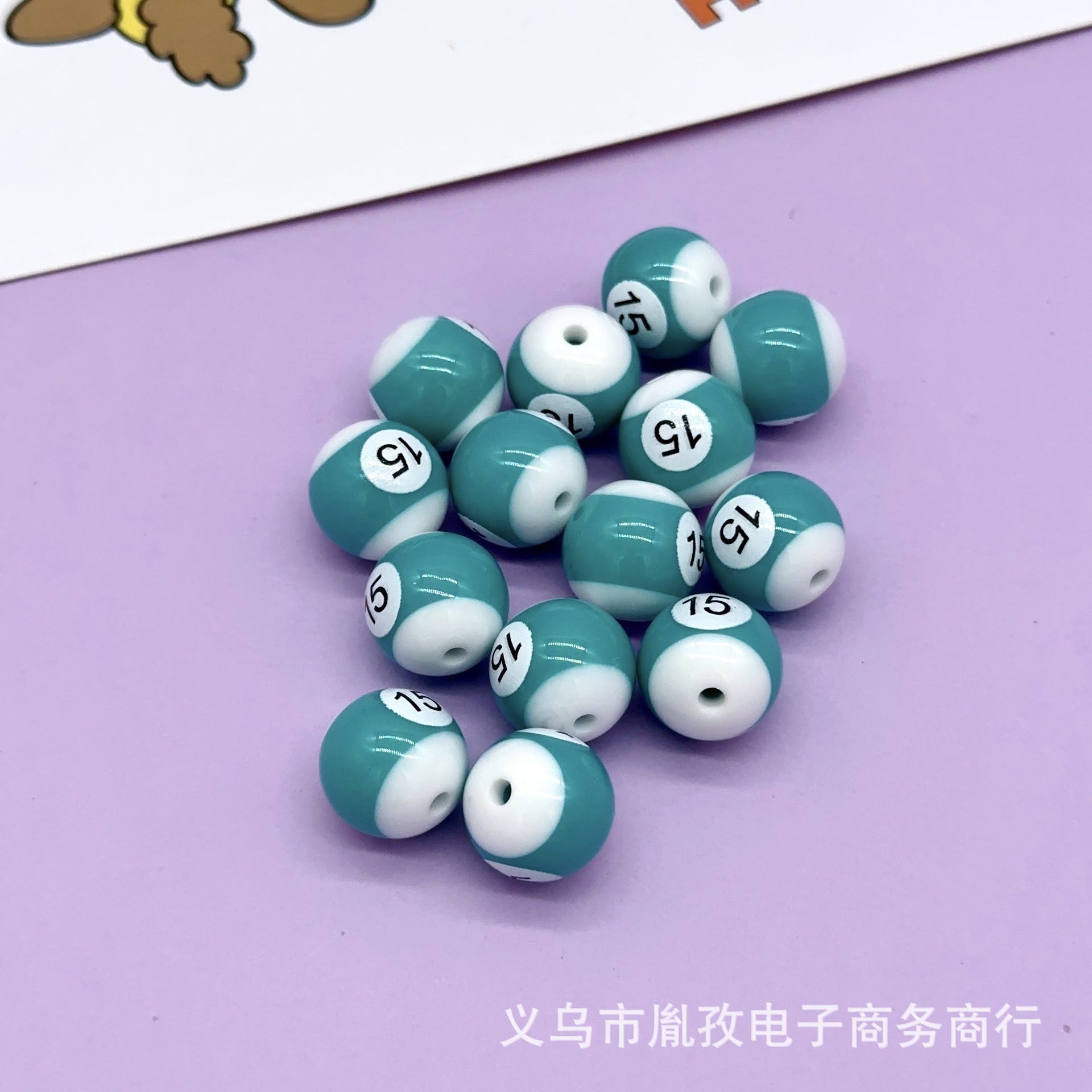 Resina bicolor billar cuentas pulseras de ocho bolas sonido de vibración cuentas de pulseras DIY accesorios de regalo de pulseras de cadena de teléfono móvil