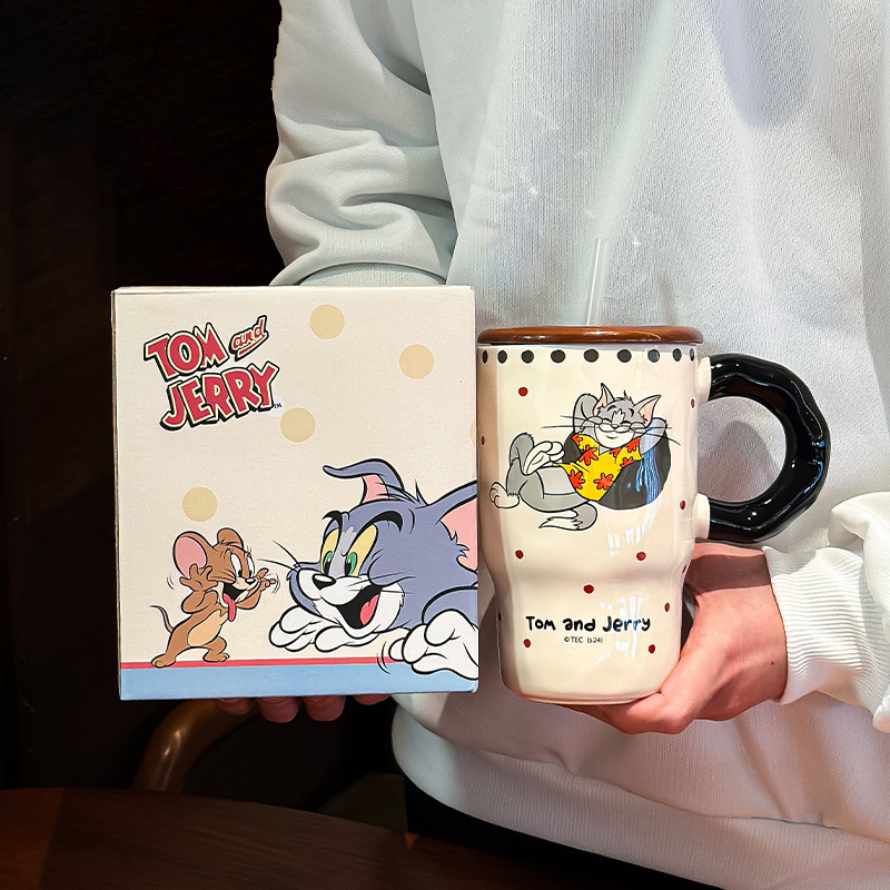 猫とネズミのマグカップ陶磁器の新しい女の子の高颜値カップ家庭用コーヒーカップカップルの誕生日プレゼント|undefined