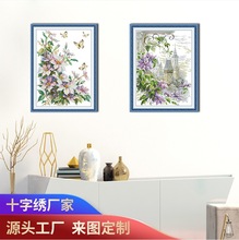 新款跨境创意玫瑰拱门梦幻城堡花卉装饰墙贴客厅卧室背景装饰墙贴