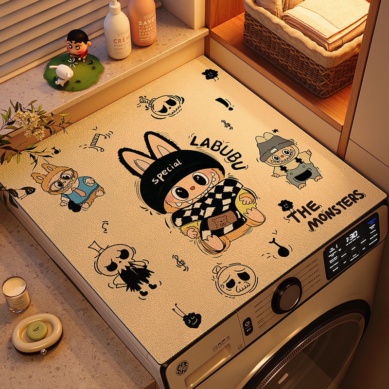 卡通滚筒洗衣机垫子硅藻泥台面保护垫家用防水防晒冰箱防尘罩盖巾