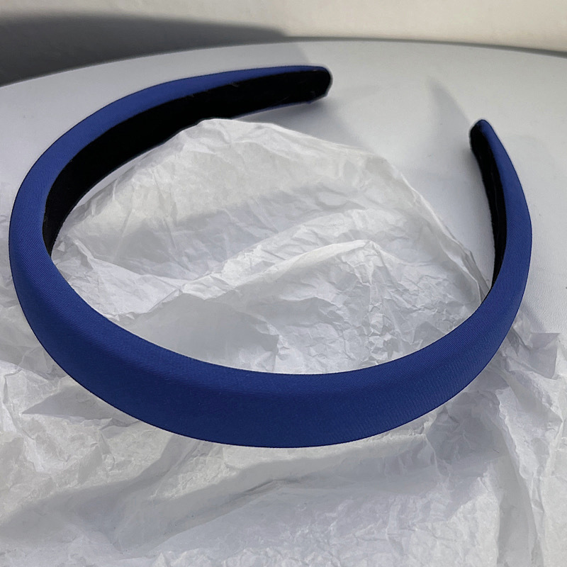 Simple Retro Khaki Blue Solid Color Fabric Hair Band display picture 5