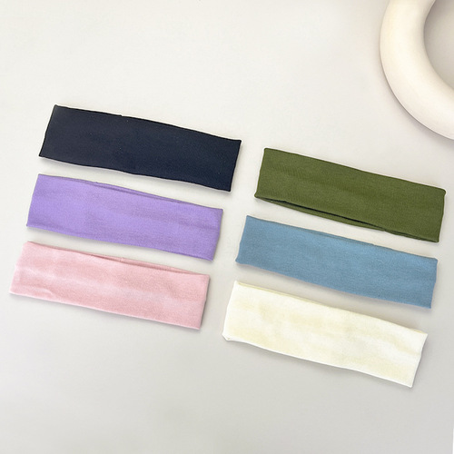 6cm wide narrow edge solid color knit headband elastic hair tie simple versatile yoga sports sweatproof face wash headband