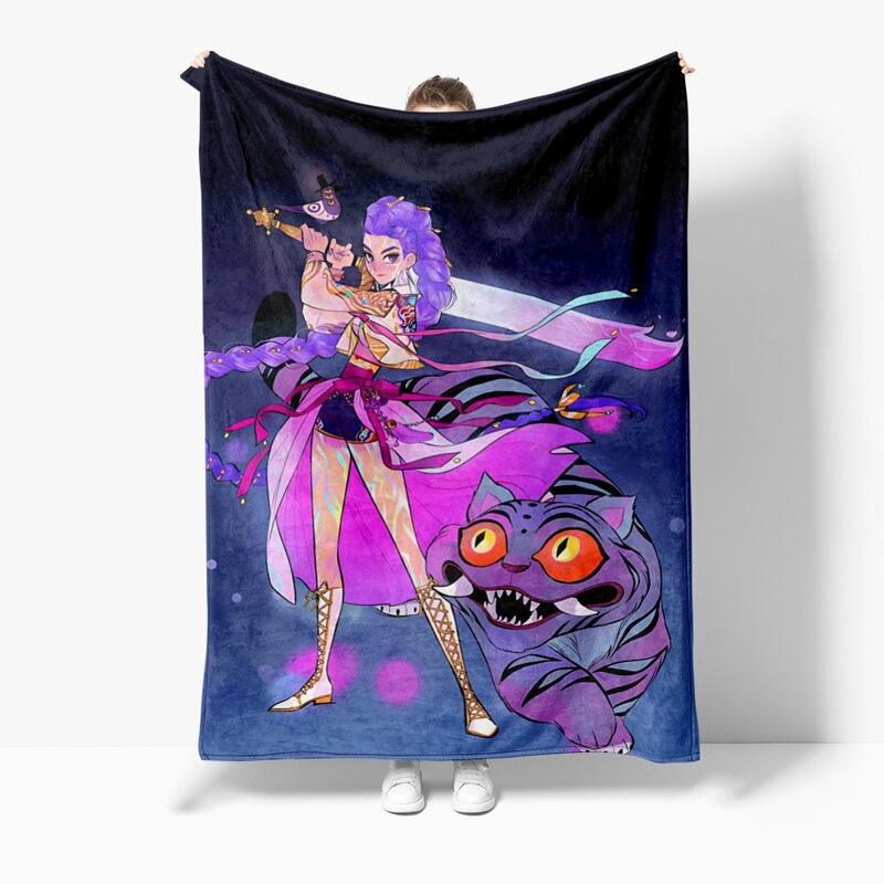 3D新品电影 K-POP 猎魔女团 毛毯午睡毯法兰绒印花保暖|undefined