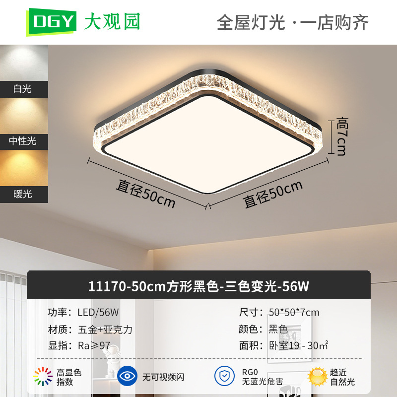 Luz de techo de sala de estar moderna y simple nueva luz de lujo de alto nivel, luz de techo de protección de ojos de espectro completo 293L