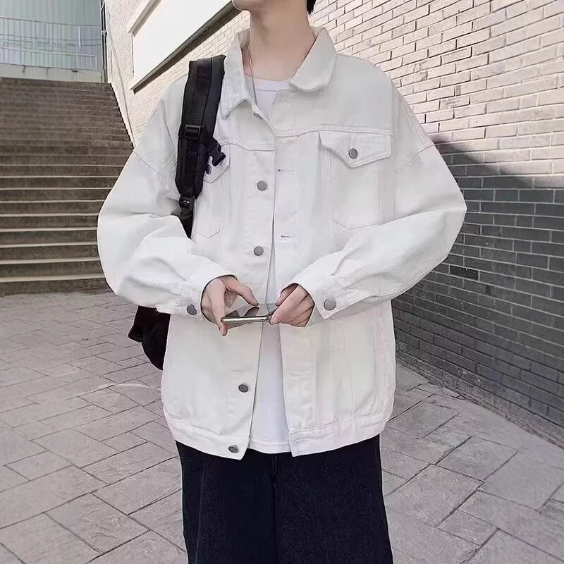 Japanese Retro Denim Jacket Men's Spring and Autumn Trendy Brand Stylish Loose Plus Size Casual Street Style Workwear Coat